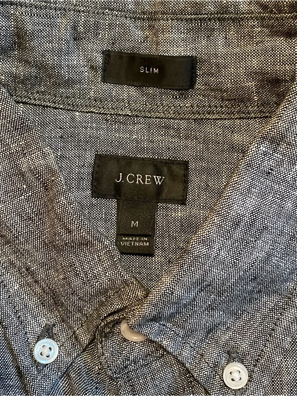 J Crew Baird McNutt Irish Heather Grey Linen Slim Button-Down Shirt